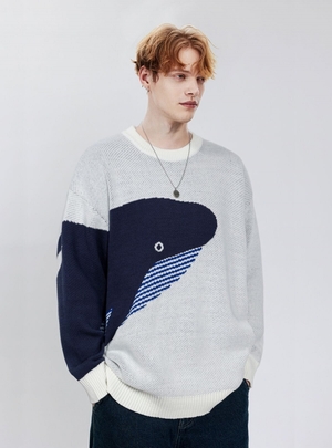 Chandails Aelfric Eden The Loneliest Whale Knit Blanche | ZKY-39536784